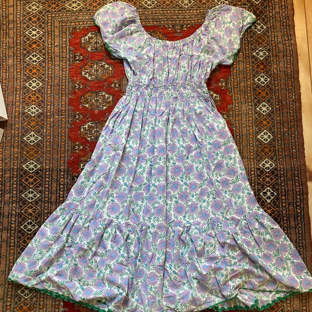 Pink City Prints Floral Puff Sleeve Dress XL